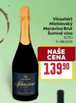 Billa Vinselekt Michlovský Moravica Brut Šumivé víno 0,75l nabídka