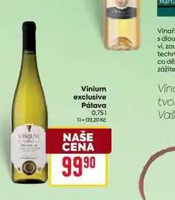 Billa Vinium exclusive Pálava 0,75l nabídka