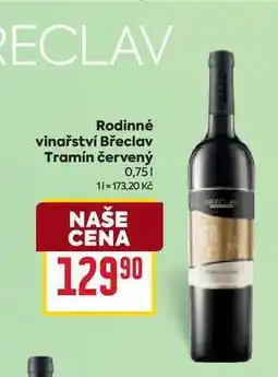 Billa Rodinné vinařství Břeclav Tramín červený 0,75l nabídka