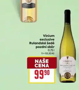 Billa Vinium exclusive Rulandské šedé pozdní sběr 0,75l nabídka