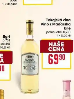 Billa Tokajská vína Víno z Maďarska bílé polosuché, 0,75l nabídka