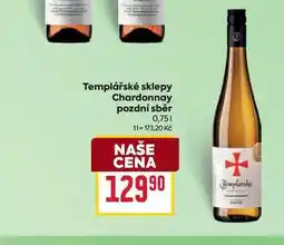 Billa Templářské sklepy Chardonnay pozdní sběr 0,75l nabídka