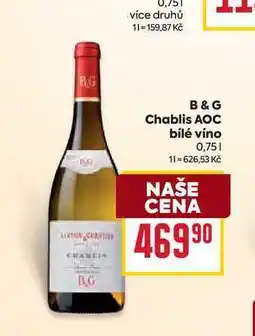 Billa B&G Chablis AOC bílé víno 0,75l nabídka