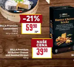 Billa BILLA Premium All Butter Cheese and Seeded Straws 100g nabídka