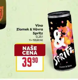 Billa Víno Zlomek & Vávra Spritz 0,25l nabídka