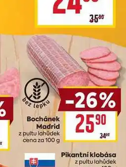 Billa Bochánek Madrid z pultu lahůdek cena za 100 g nabídka