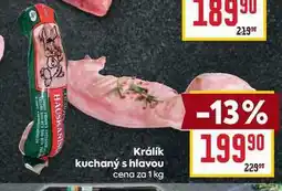 Billa Králík kuchaný s hlavou cena za 1 kg nabídka