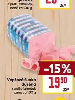Billa Vepřová šunka dušená z pultu lahůdek cena za 100 g nabídka