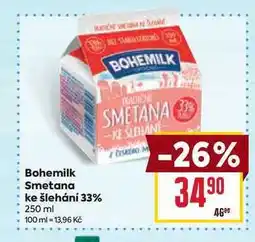 Billa Bohemilk Smetana ke šlehání 33% 250 ml nabídka