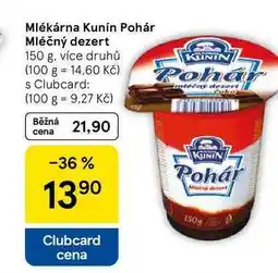 Tesco Mlékárna Kunín Pohár Mléčný dezert, 150 g nabídka