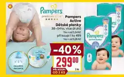 Billa Pampers Active Dětské plenky 38-54 ks nabídka