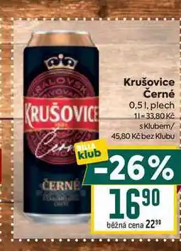 Billa Krušovice Černé 0,51, plech nabídka