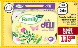 Billa Tento Family delicate Toaletní papír 24 roli/337 m nabídka
