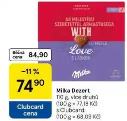 Tesco Milka Milka Dezert, 110 g nabídka