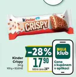 Billa Kinder Crispy 34 g nabídka