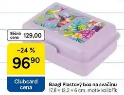 Tesco Baagl Plastový box na svačinu, 17,8 × 12,2 x 6 cm, motiv kolibřík nabídka