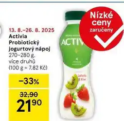 Tesco Activia Probiotický jogurtový nápoj, 270-280 g nabídka