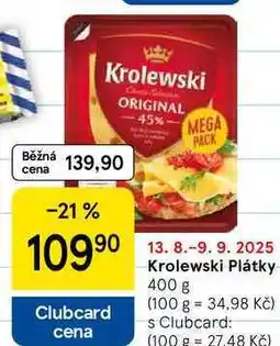 Tesco Krolewski Plátky, 400 g nabídka