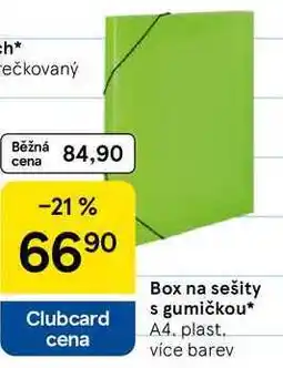 Tesco Box na sešity s gumičkou, A4. plast. více barev nabídka