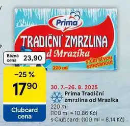 Tesco Prima Tradiční zmrzlina od Mrazíka, 220 ml nabídka