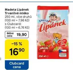 Tesco Madeta Lipánek Trvanlivé mléko, 250 ml nabídka