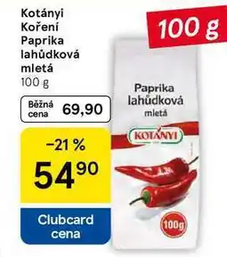 Tesco Kotányi Koření Paprika lahůdková mletá, 100 g nabídka