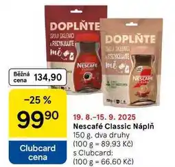 Tesco Nescafé Classic Náplň, 150 g nabídka