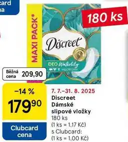Tesco Discreet Dámské slipové vložky, 180 ks nabídka