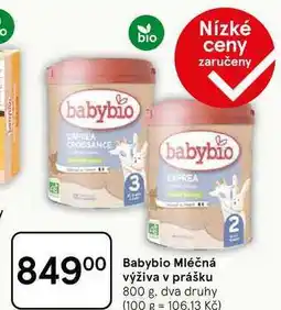 Tesco Babybio Mléčná výživa v prášku, 800 g, dva druhy nabídka