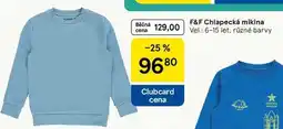 Tesco F&F Chlapecká mikina Vel.: 6-15 let, různé barvy nabídka