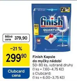Tesco Finish Kapsle do myčky nádobí, 50-80 ks, vybrané druhy nabídka