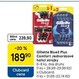 Tesco Gillette Blue3 Plus Comfort Jednorázové holicí strojky, 6-8 ks nabídka
