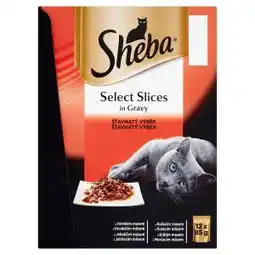 Tesco Sheba Select Slices in Gravy šťavnatý výběr kompletní krmivo pro dospělé kočky 12 x 85g nabídka