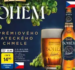 Tesco Krušovice Bohém, 0,5 l nabídka
