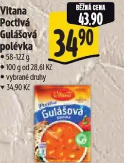 Albert Vitana Poctivá Gulášová polévka nabídka