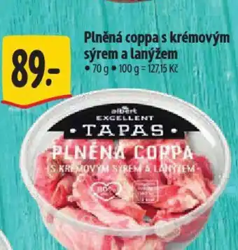 Albert Plněná coppa s krémovým sýrem a lanýžem nabídka