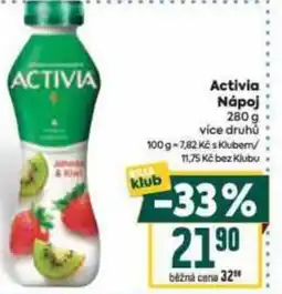 Billa Activia Nápoj nabídka