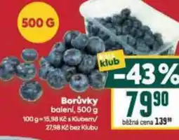 Billa Borůvky balení nabídka