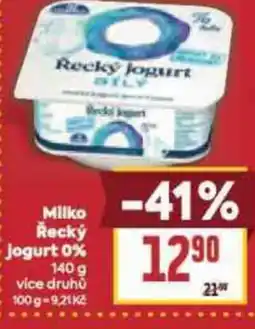 Billa Milko Řecký Jogurt 0% nabídka