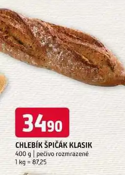 Terno Chlebík špičák klasik 400 g pečivo rozmrazené nabídka