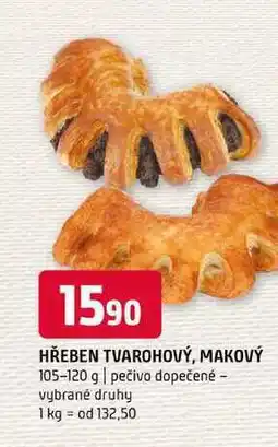 Terno Hřeben tvarohový makový 105-120 g pečivo dopečené vybrané druhy nabídka