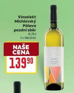 Billa Vinselekt Michlovský Pálava pozdní sběr nabídka