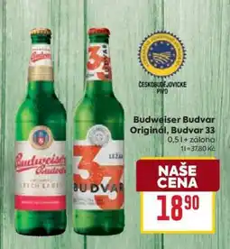 Billa Budweiser Budvar Original Budvar 33 nabídka