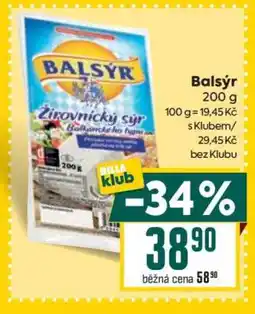 Billa Balýr Žirovnický sýr nabídka