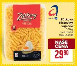 Billa Zátkovy Těstoviny vaječné nabídka