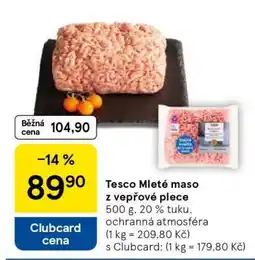 Tesco Tesco Mleté maso z vepřové plece nabídka