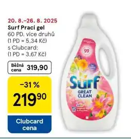 Tesco Surf prací gel nabídka