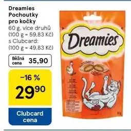Tesco Dreamies pochoutky pro kočky nabídka