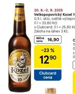 Tesco Velkopopovický Kozel 10 nabídka