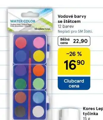 Tesco Vodové barvy se štětcem nabídka